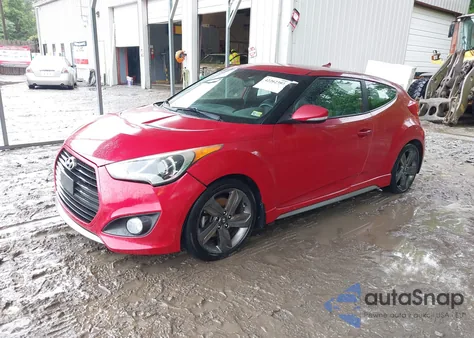 2014 Hyundai Veloster Turbo W/Black from USA, damaged, VIN KMHTC6AE1EU201371